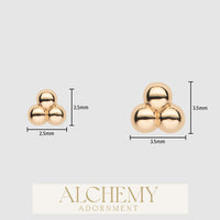 Alchemy Adornment - 14k Gold - 3 dots end
