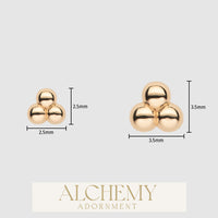 Alchemy Adornment - 14k Gold - 3 dots end