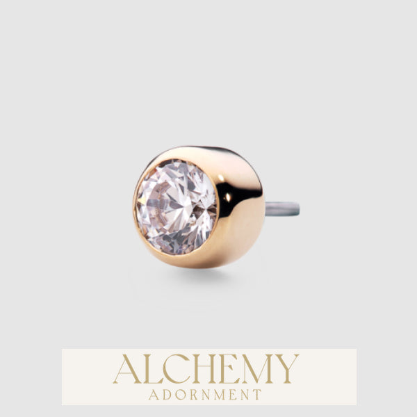Alchemy Adornment - 14k Gold - Bezel Stone end