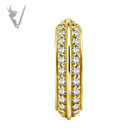 Valkyrie - Gold PVD Stainless steel Hinged clicker ring. Set w. cubic zirconia