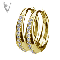 Valkyrie -  CoCr Gold pvd + CZ - Hoop earrings