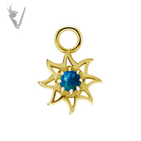 Valkyrie - CoCR/gold PVD - Sun charm - w/ opal