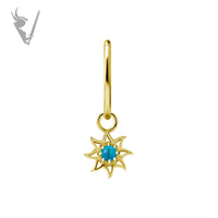 Valkyrie - CoCR/gold PVD - Sun charm - w/ opal