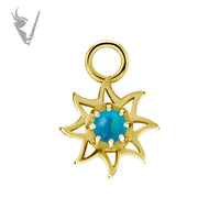 Valkyrie - CoCR/gold PVD - Sun charm - w/ opal