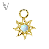 Valkyrie - CoCR/gold PVD - Sun charm - w/ opal