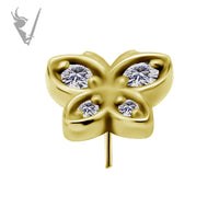 Valkyrie - 18k gold pvd - Threadless butterfly end with a premium Zirconia