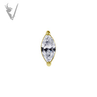 Valkyrie - 18k gold pvd -  Threadless marquise end, set with a premium Zirconia
