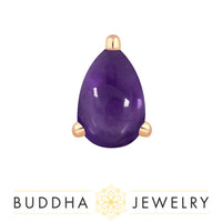 Buddha Jewelry Organics - Amethyst Prong Pear - Threadless End
