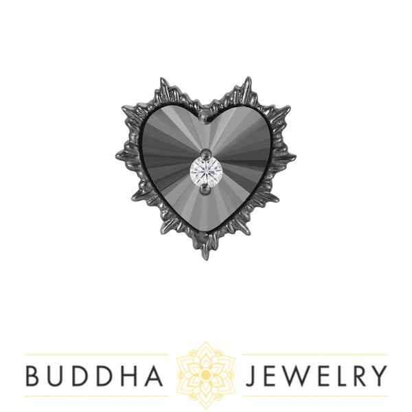 Buddha Jewelry Organics - Bad romance CZ + Rhodium - Threadless End