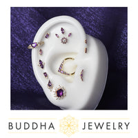Buddha Jewelry Organics - Afterglow - Amethyst + CZ Threadless End
