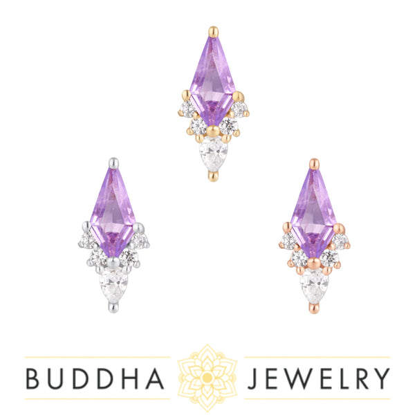 Buddha Jewelry Organics - Afterglow - Amethyst + CZ Threadless End