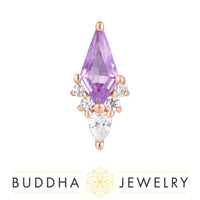 Buddha Jewelry Organics - Afterglow - Amethyst + CZ Threadless End