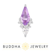 Buddha Jewelry Organics - Afterglow - Amethyst + CZ Threadless End