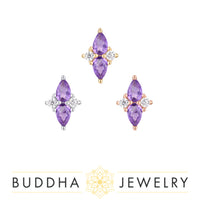 Buddha Jewelry Organics - Ethereal - Amethyst + CZ -Threadless End