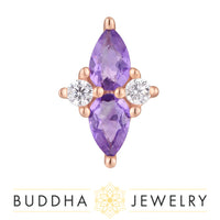 Buddha Jewelry Organics - Ethereal - Amethyst + CZ -Threadless End