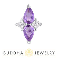 Buddha Jewelry Organics - Ethereal - Amethyst + CZ -Threadless End