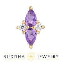 Buddha Jewelry Organics - Ethereal - Amethyst + CZ -Threadless End