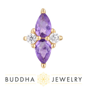 Buddha Jewelry Organics - Ethereal - Amethyst + CZ -Threadless End