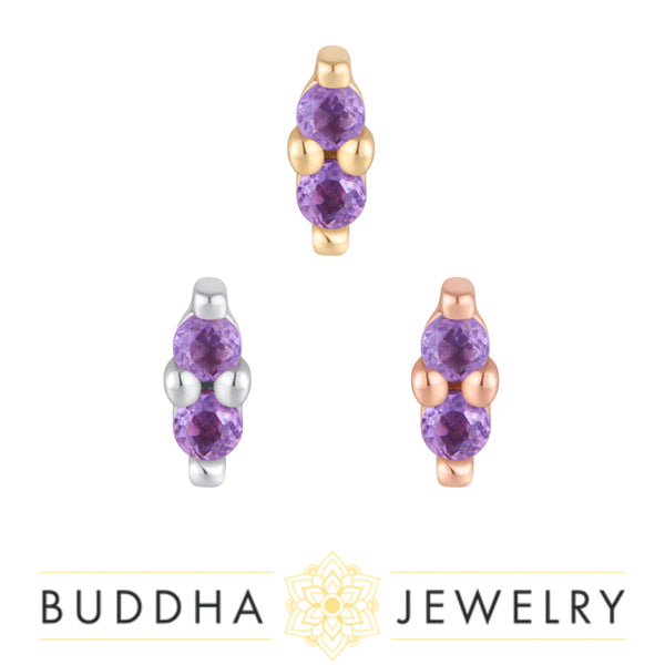 Buddha Jewelry Organics - Mishka prong 2 - Amethyst - Threadless End