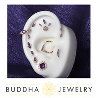 Buddha Jewelry Organics - Mishka prong 2 - Amethyst - Threadless End
