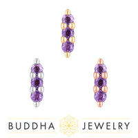 Buddha Jewelry Organics - Mishka prong 3 - Amethyst - Threadless End