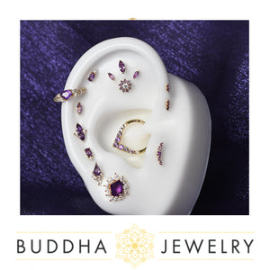Buddha Jewelry Organics - Mishka prong 3 - Amethyst - Threadless End