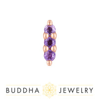 Buddha Jewelry Organics - Mishka prong 3 - Amethyst - Threadless End
