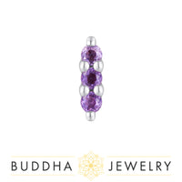 Buddha Jewelry Organics - Mishka prong 3 - Amethyst - Threadless End
