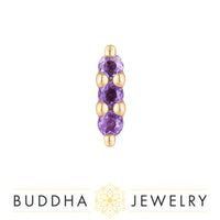 Buddha Jewelry Organics - Mishka prong 3 - Amethyst - Threadless End
