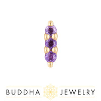 Buddha Jewelry Organics - Mishka prong 3 - Amethyst - Threadless End