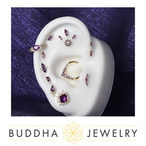 Buddha Jewelry Organics - Desden - Amethyst + cz - Threadless End