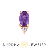 Buddha Jewelry Organics - Amethyst - cz - Threadless EndBuddha Jewelry Organics - Desden - Amethyst + cz - Threadless End