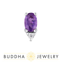 Buddha Jewelry Organics - Amethyst - cz - Threadless EndBuddha Jewelry Organics - Desden - Amethyst + cz - Threadless End
