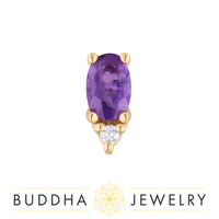 Buddha Jewelry Organics - Amethyst - cz - Threadless EndBuddha Jewelry Organics - Desden - Amethyst + cz - Threadless End