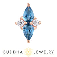 Buddha Jewelry Organics - Ethereal - London Blue Topaz + CZ -Threadless End
