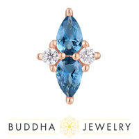 Buddha Jewelry Organics - Ethereal - London Blue Topaz + CZ -Threadless End