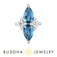 Buddha Jewelry Organics - Ethereal - London Blue Topaz + CZ -Threadless End