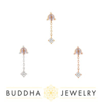 Buddha Jewelry Organics - Bianca - Moonsone + White Sapphire - Threadless End