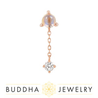 Buddha Jewelry Organics - Bianca - Moonsone + White Sapphire - Threadless End