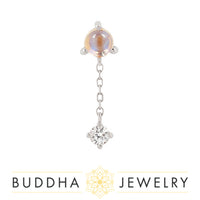 Buddha Jewelry Organics - Bianca - Moonsone + White Sapphire - Threadless End