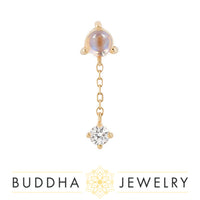 Buddha Jewelry Organics - Bianca - Moonsone + White Sapphire - Threadless End