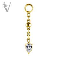 Valkyrie - 18K Gold hanger chain with pear shaped premium zirconia