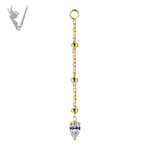 Valkyrie - 18K Gold hanger chain with pear shaped premium zirconia