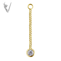 Valkyrie - 18K Gold hanger chain with round shaped premium zirconia
