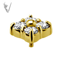 Valkyrie - 18k Gold Internally threaded attachment set with premium zirconia
