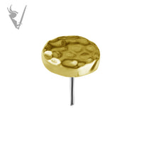 Valkyrie - Hammered disc - 18k Gold Threadless End