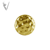 Valkyrie - Hammered disc - 18k Gold Threadless End