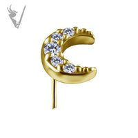 Valkyrie - 18k gold pvd - Moon end w/stones