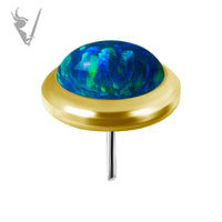 Valkyrie - 18k Gold Threadless Bezel End with Opal cabochon