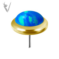Valkyrie - 18k Gold Threadless Bezel End with Opal cabochon